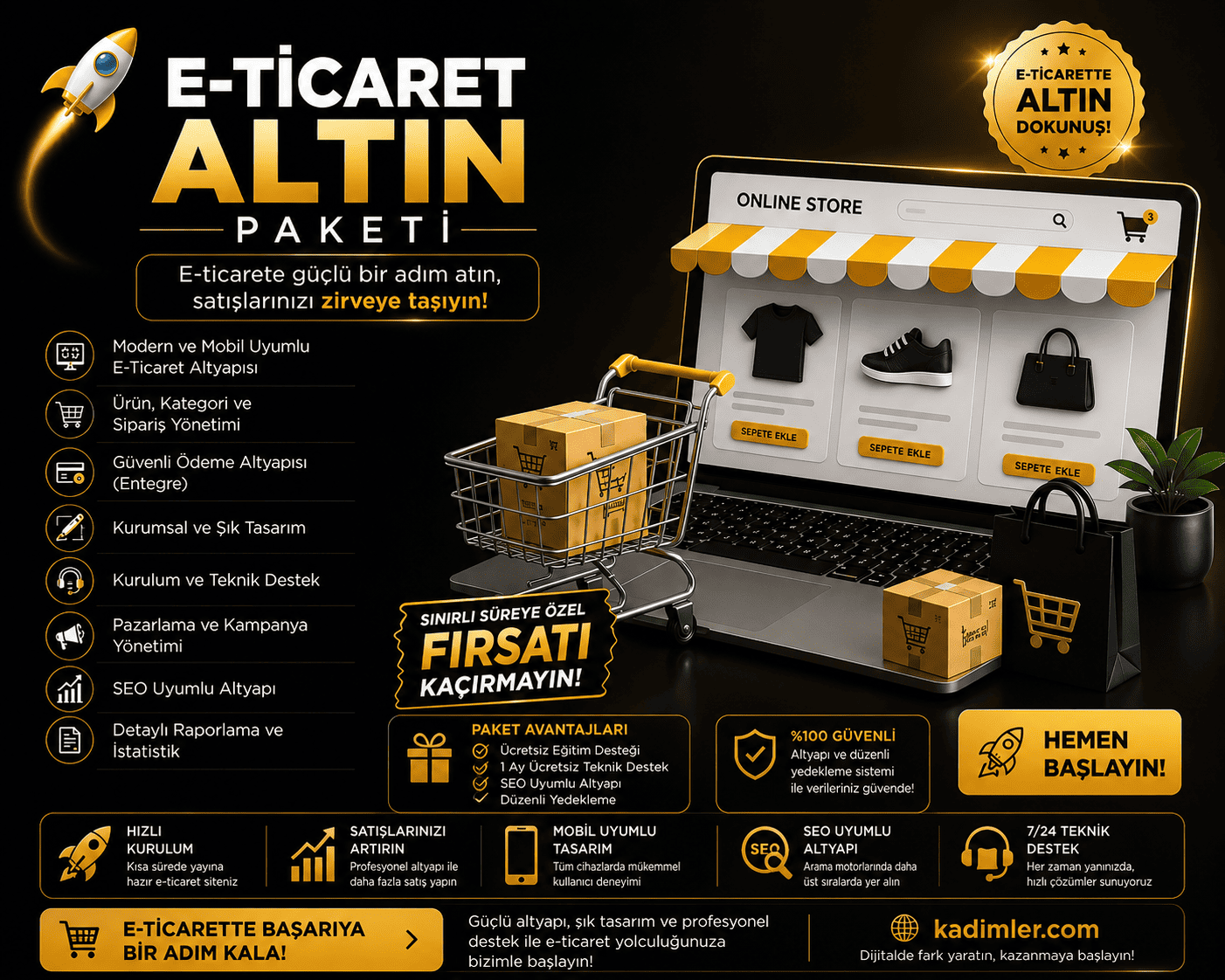 E-Ticaret Sitesi Kurulumu - Altın Paketi